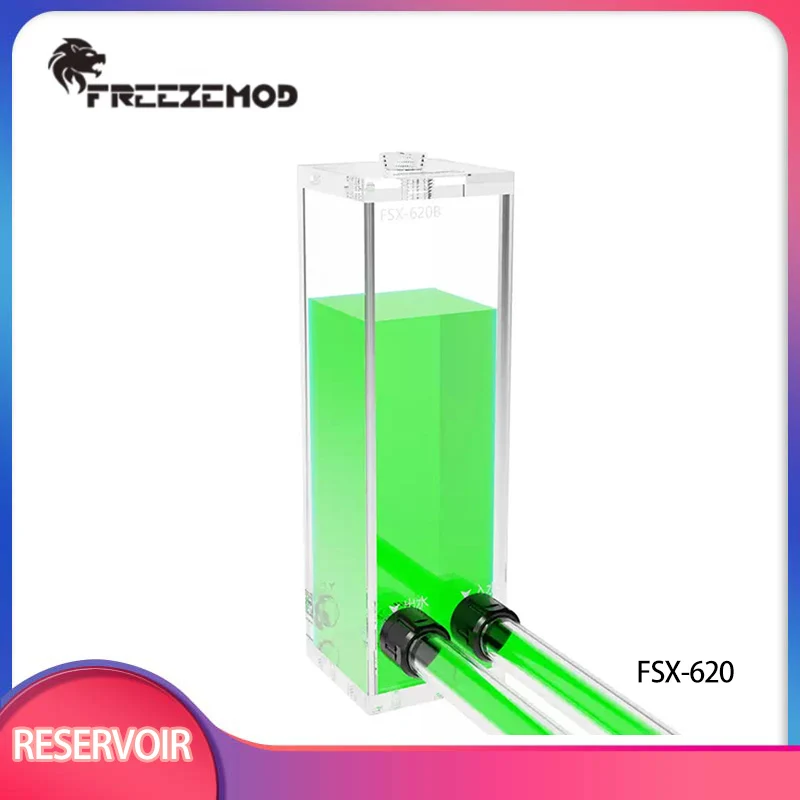

FREEZEMOD Transparent Acrylic 80/200/320mm Length Computer Water Cooling Square Reservoir Built Filter Water Tank FSX-620