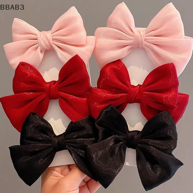 

B3 Children Stain Bow Hair Clip Girls Princess Duckbill Clip Cute Headdress Girls Lolita Cosplay Hair Accessories