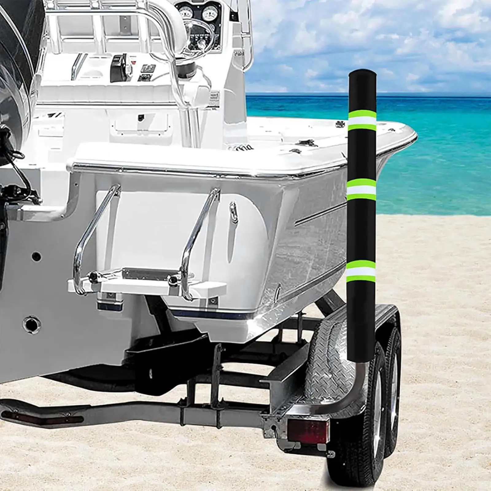 Boat Trailer Guide Pole Cover for Ski Boat Sturdy,High Visibility,for Sailboat Trailer Lightweight,Sleeve with Reflective Strips