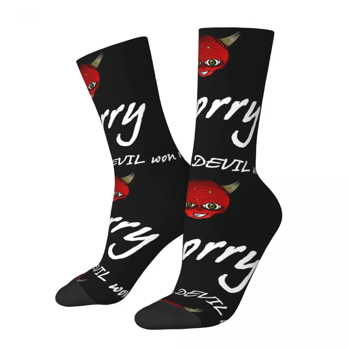 Happy Funny Men's compression Socks Sorry Today The Devil Won Vintage Harajuku Sexy Sub Hip Hop Novelty Seamless Crew Crazy Sock