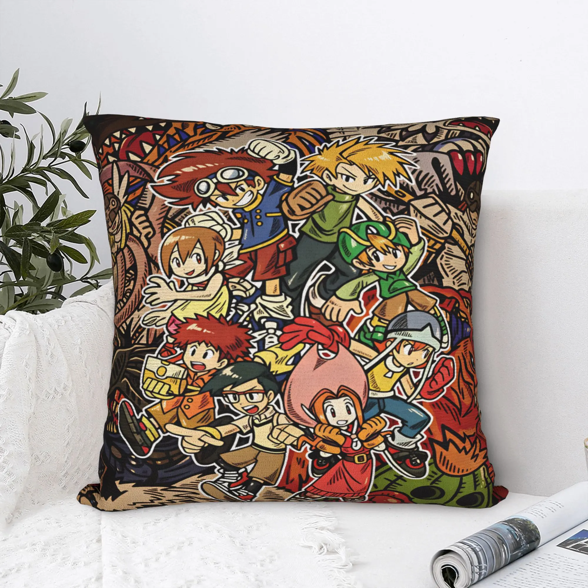 Digimons Pillow Case  Comfy Pillow Cover Cute Funny Cushion Cover For Sofa Home Decoration