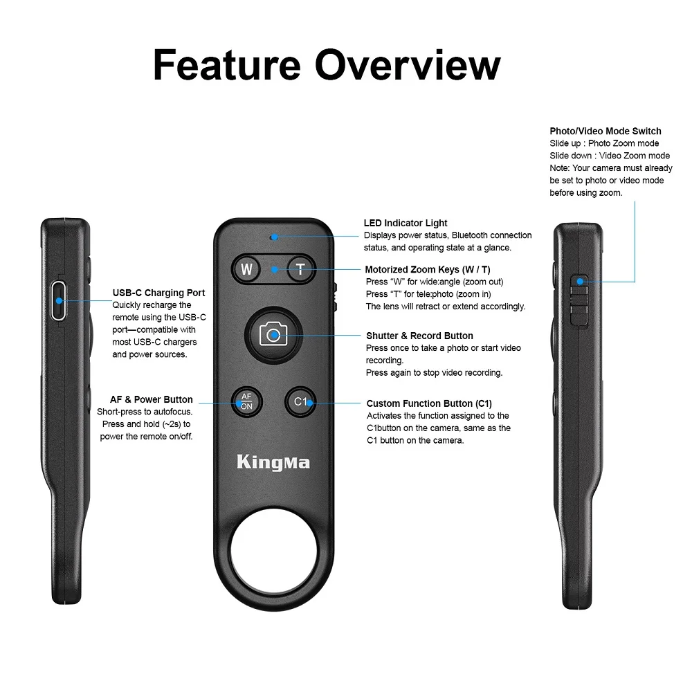 Mcoplus Bluetooth Wireless Shutter Remote Control for Sony A7IV A7III ZV-1 ZV-1F ZV-E10 A7C II A7C A7S III A7R V A1 A9 RX0 II view 3