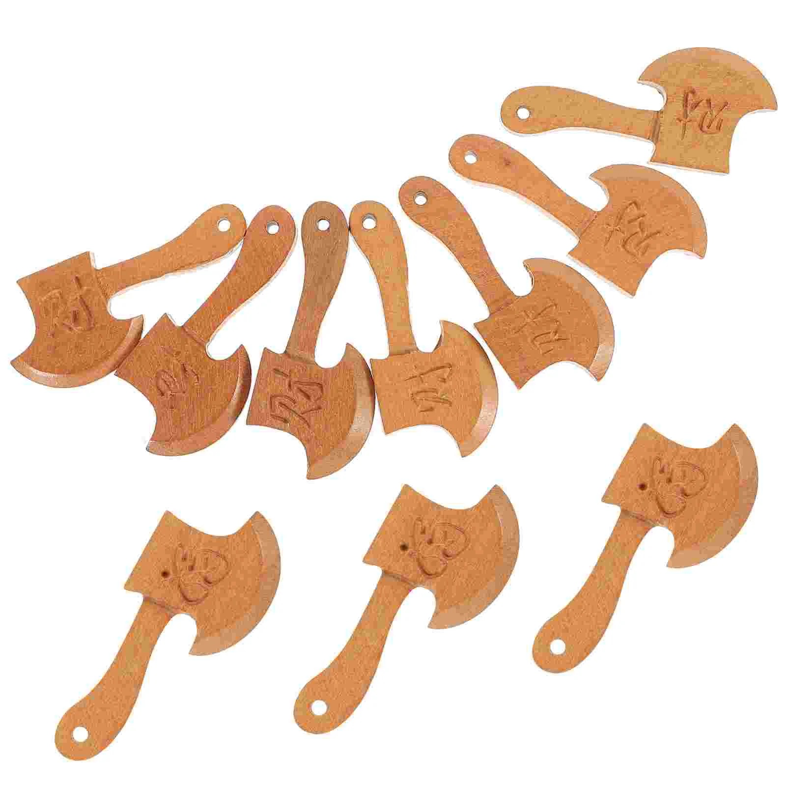 10 Pcs Carving Wooden Axe Ornament Furnishing Toys Desktop Decor Kids Dining Table Engraving