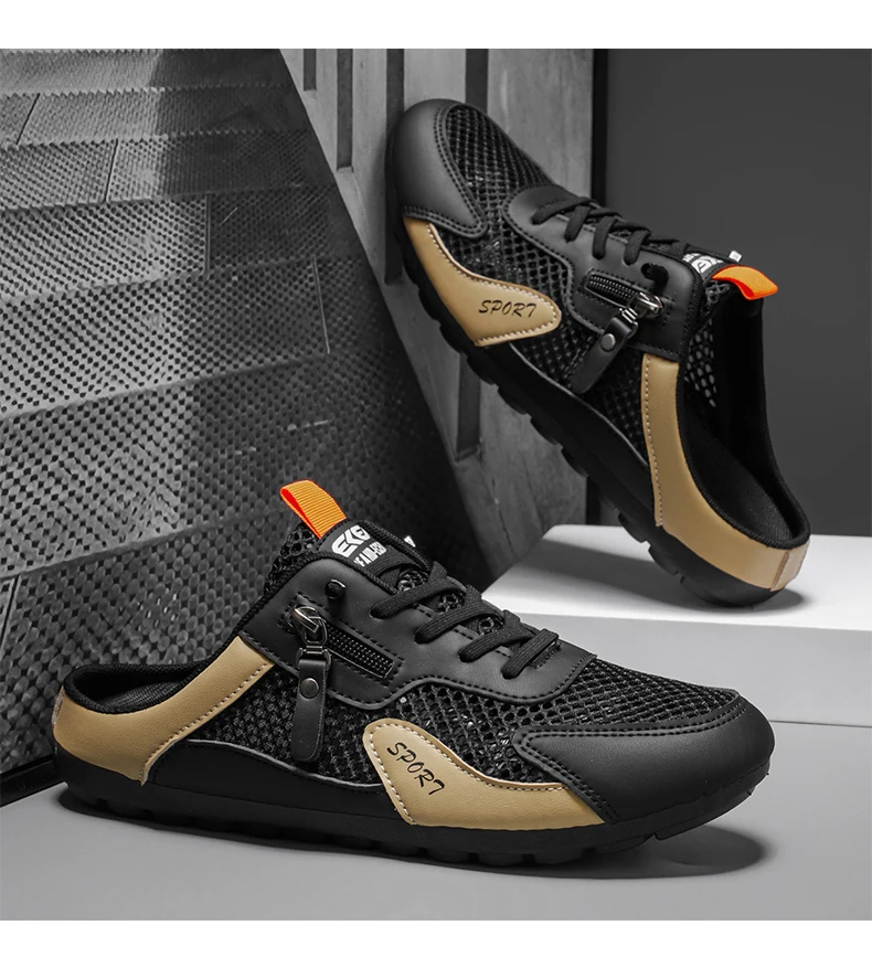 Sommer-Slipper für Herren, trendige, flache, atmungsaktive, lässige Indoor-Outdoor-Wanderschuhe, Herren-Sneaker, chanclas de hombre – Detail 22
