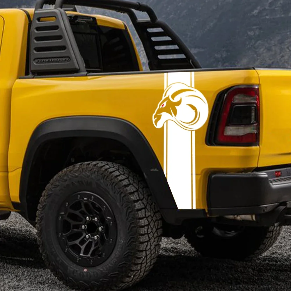 

2Pcs Car Decor Stickers For Ram 1500 Truck Side Stripe Tailgate Graphics Stripes Styling Decals Vinyl Cover Auto DIY Accessories