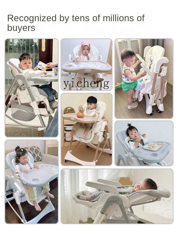 Chaise de Salle à Manger XL pour Bébé, Siège Pliable Multifonctionnel et Portable