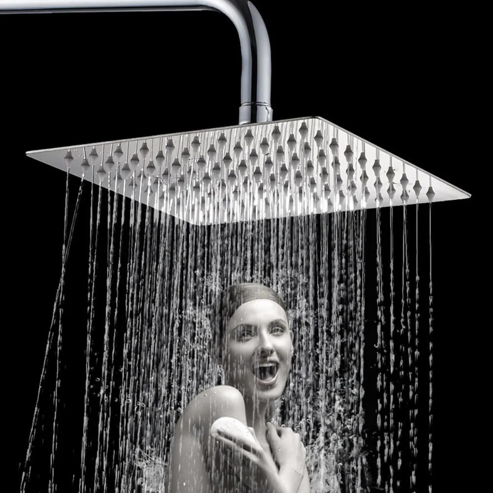 Accessories Rainfall Chrome Finish Stainless Steel Shower Head Ultra-thin Showerheads