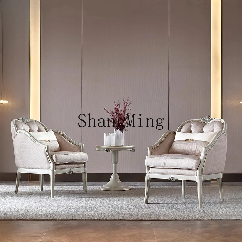 

SM light luxury simple fabric leisure chair high-end living room new single sofa negotiation chair