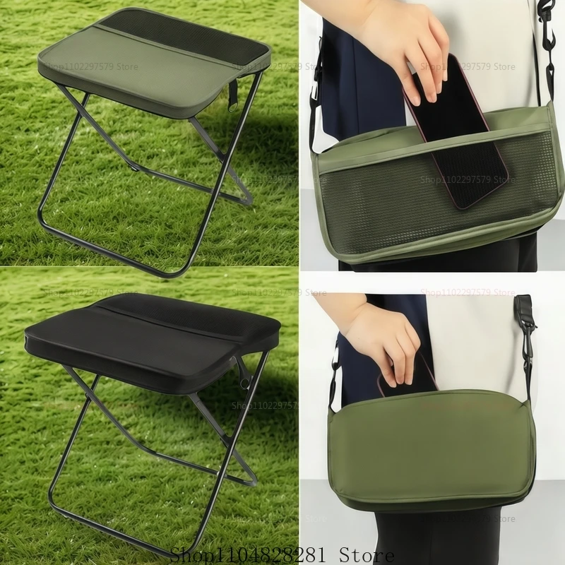 Sgabello da campeggio pieghevole portatile, sedia da zaino leggera per pesca all'aperto, picnic, escursioni, sedili compatti da spiaggia