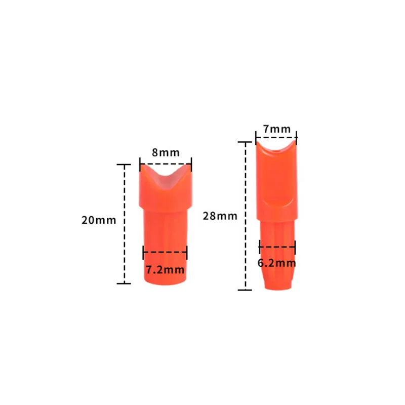 50pcs Achery Half Moon Arrow Nocks Cross-bow Arrows Nocks Arrow Tails ID6.2/7.2mm Arrows Shaft Hunting Shooting Accessories