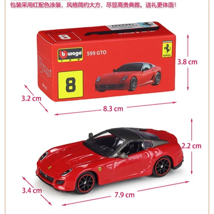 Bburago 1:64 série Ferrari italienne voiture de sport trois pouces petite voiture simulation alliage modèle voiture édition de luxe boîte en papier emballage