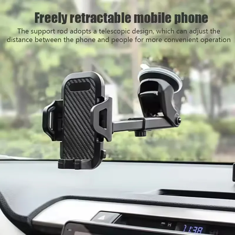 شفط كأس حامل هاتف السيارة 360 °   دعامة تثبيت عالمية للوحة القيادة على الزجاج الأمامي لهاتف iPhone Samsung Xiaomi Huawei
