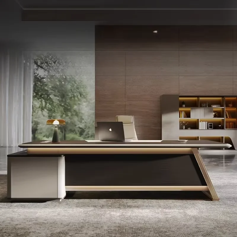European Designer Office Desk Modern Reception L Shaped Floor Office Desk Secretary High Quality Metal Escritorio Furniture