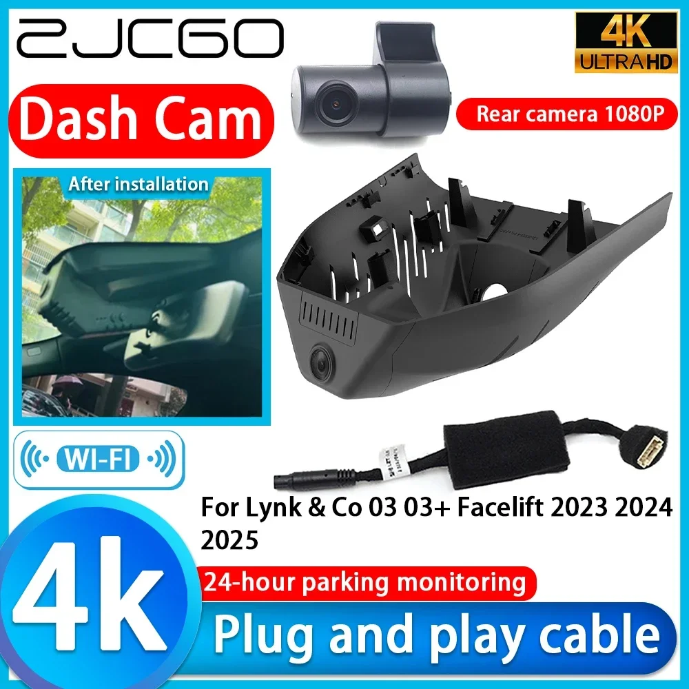 ZJCGO Video Recorder 4K UHD Plug and Play Car DVR Dash Cam for Lynk & Co 03 03+ Facelift 2023 2024 2025