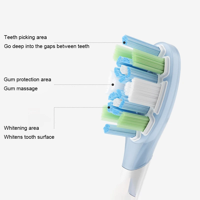 XIAOMI Mijia 전동 칫솔 MES609/610 Pro 소닉 스윕 진동 칫솔 헤드 3PCS 용 기존 교체 브러시 헤드