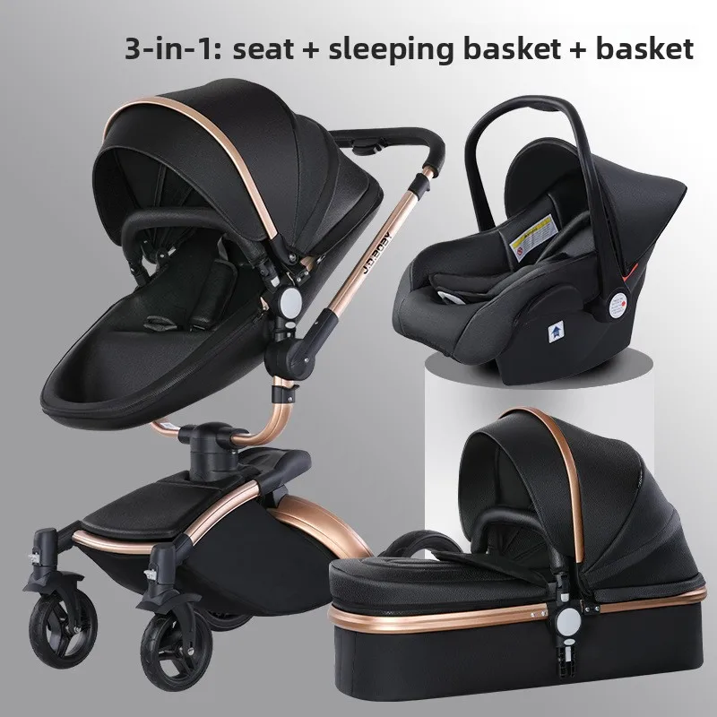 

Детская коляска, кортикальная двусторонняя коляска с высоким обзором, вращается на 360 градусов, может сидеть и лежать, складная амортизирующая машина из яичной скорлупы