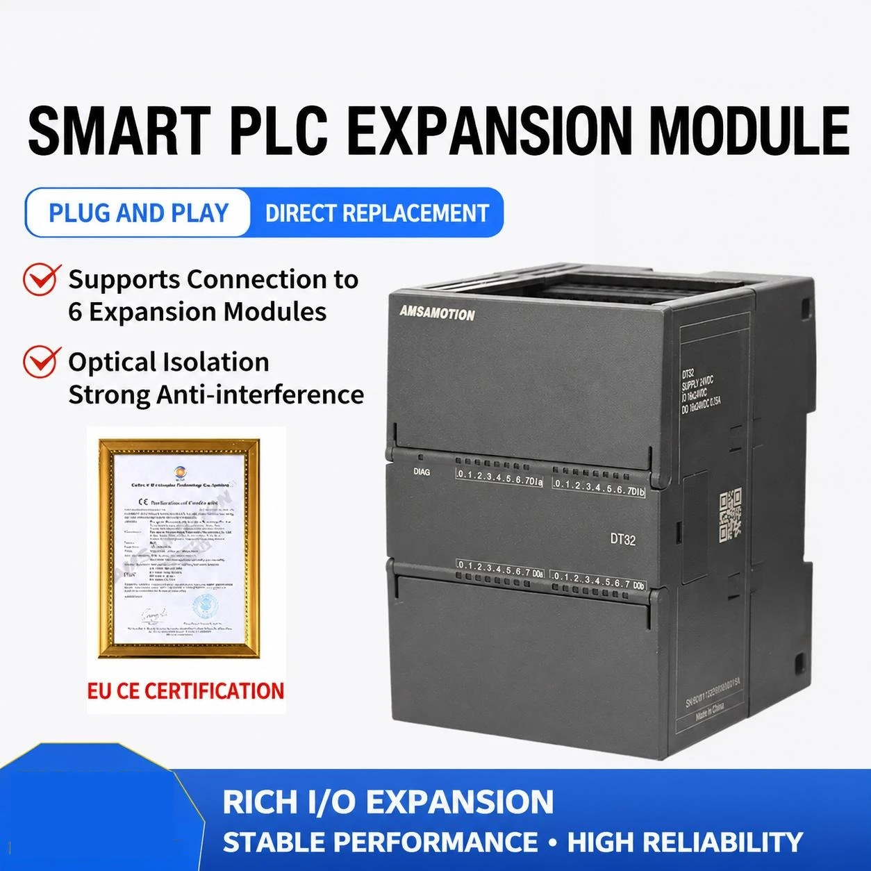 SMART PLC Expansion Module EM DR16 32 DE08 288 AE04 8 AM03 AQ04 Digital Analog Input Output Industrial Automation Control
