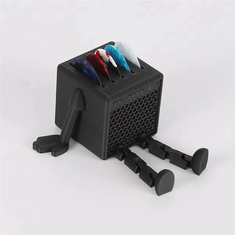 ABKV-Desktop Ornaments 3D Printed Guitar Pick Storage Box Personalized Ukulele Pick Organizer