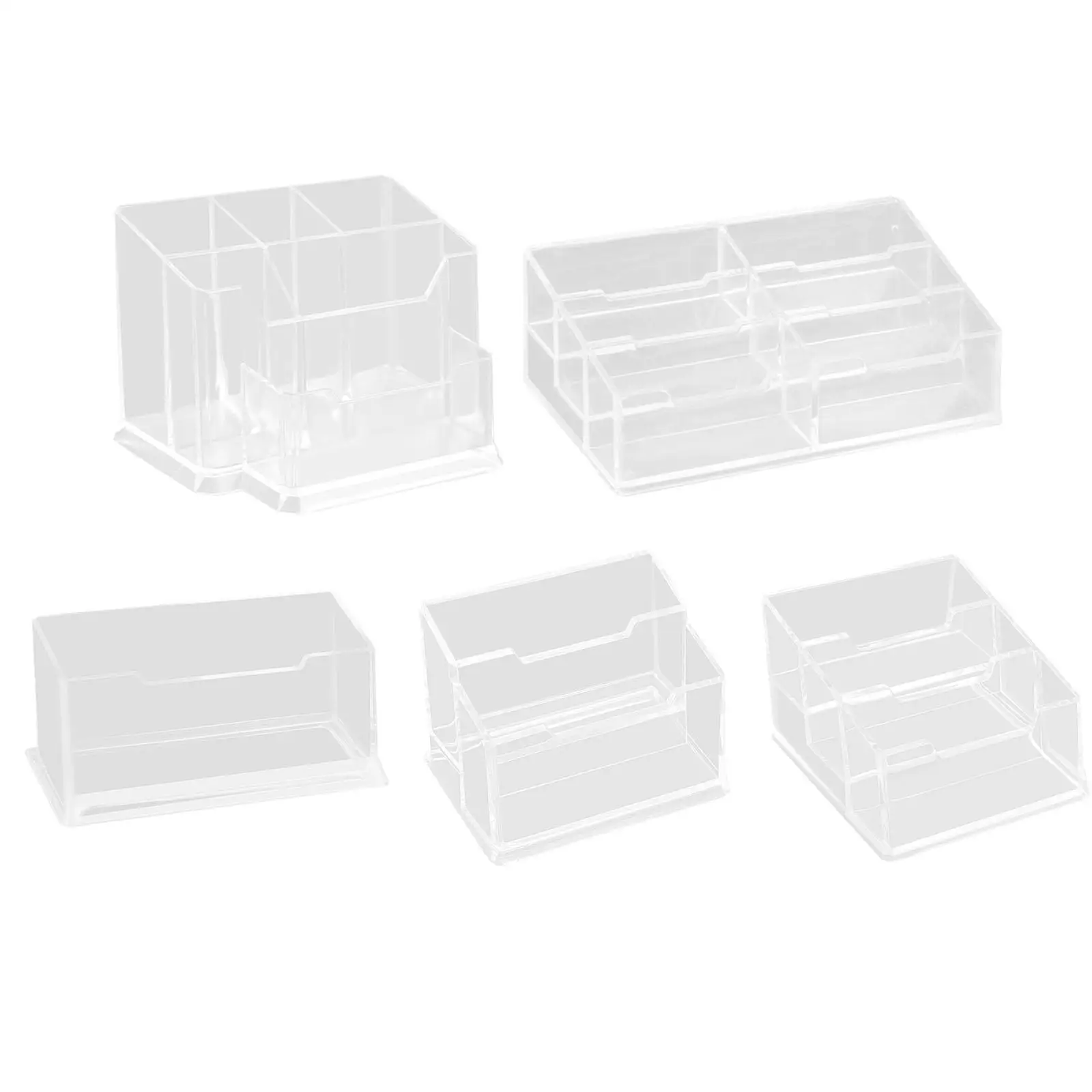 Name Cards Stand Acrylic Display Clear Countertop Desktop Desk Business Card Holder Storage Rack for Hotels Office Women Men