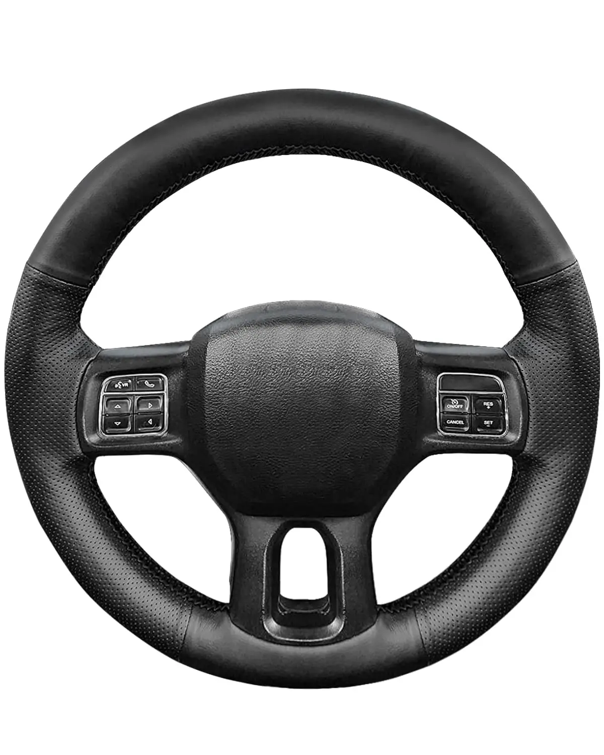 

Genuine Leather Steering Wheel Cover Hand Stitched For Dodge Ram 2012-2022 1500 2500 3500 5500 Classic