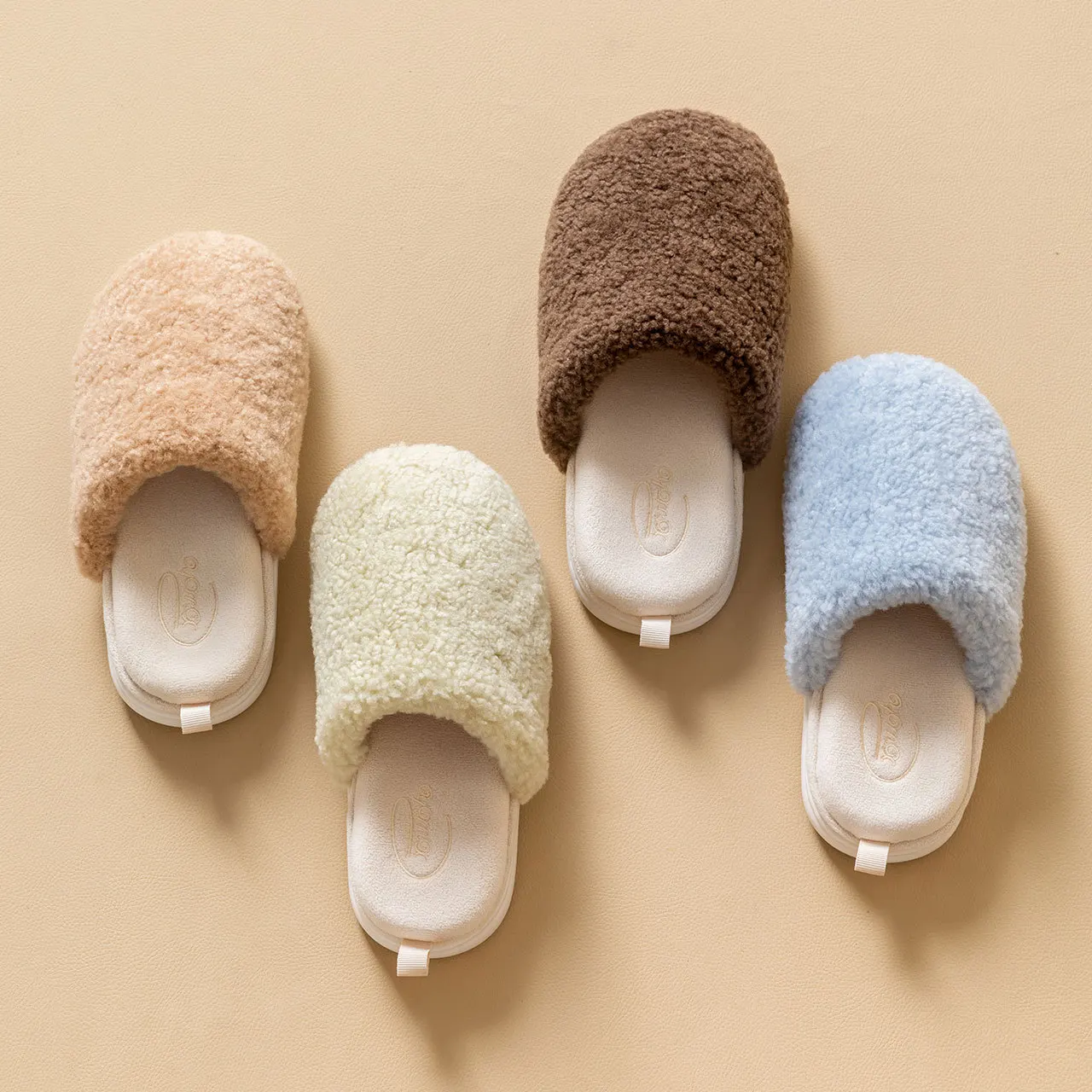 

Removable Cotton Slippers Home Couple Slippers Autumn Winter Thick Bottom Warm Anti-slip Comfortable Fur Thickened Slippers