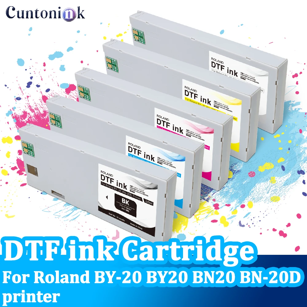 

Чернильный картридж DTF BY-20 BN-20D с чернилами DTF объемом 220 мл и чипом для принтеров Roland BY-20 BY20 BN-20D BN20, цвета BKCMYWH