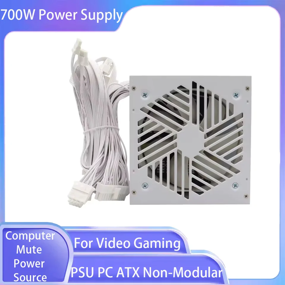 

700W 164-264V PSU PC ATX Power Supply Non-Modular For Video Gaming New Design Computer Mute Power Source Power Supply White