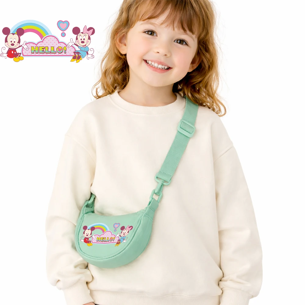 

Детская сумка через плечо с изображением Микки Мауса от Disney Happy World, холщовая сумка через плечо, милый модный подарок для детей, для повседневного использования, милый модный подарок