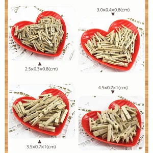 50pcs DIY Mini Klip Kayu Kerajinan Tangan Dekoratif Foto Klip Jepitan Kerajinan Dekorasi Pasak Rumah Kantor DIY Mainan 12 pasak penjualan terbaik - №