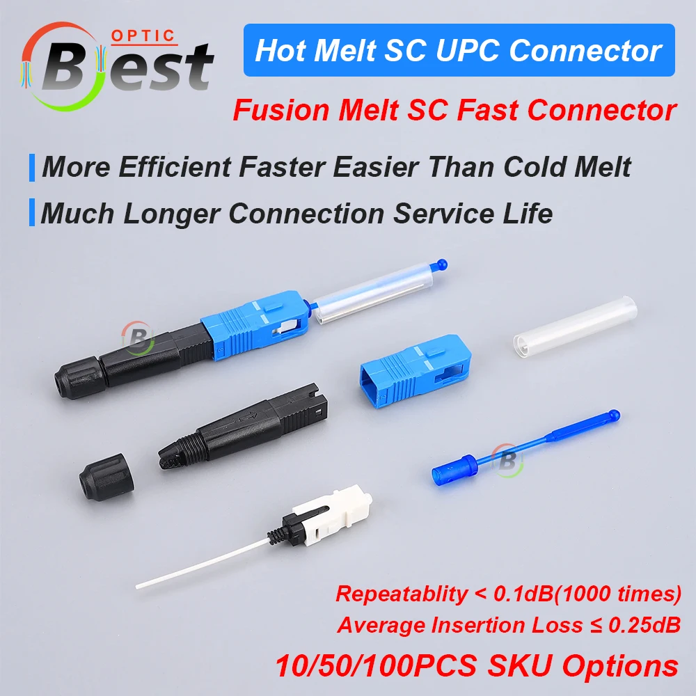 Hot Melt Joint Weld Joints FTTH  SC UPC APC Fiber Optic Connector Fusion Splicer Fiber adapter