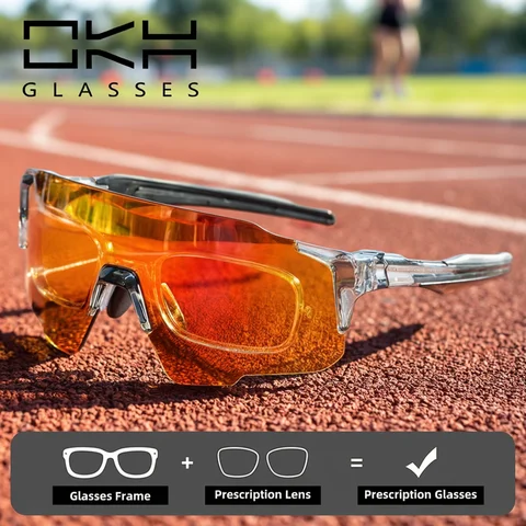OKH New Outdoor Sports Running Prescription Sunglasses Cycling Glasses Myopia Eyewear Women and Men Anti-ultraviolet Sunglasses