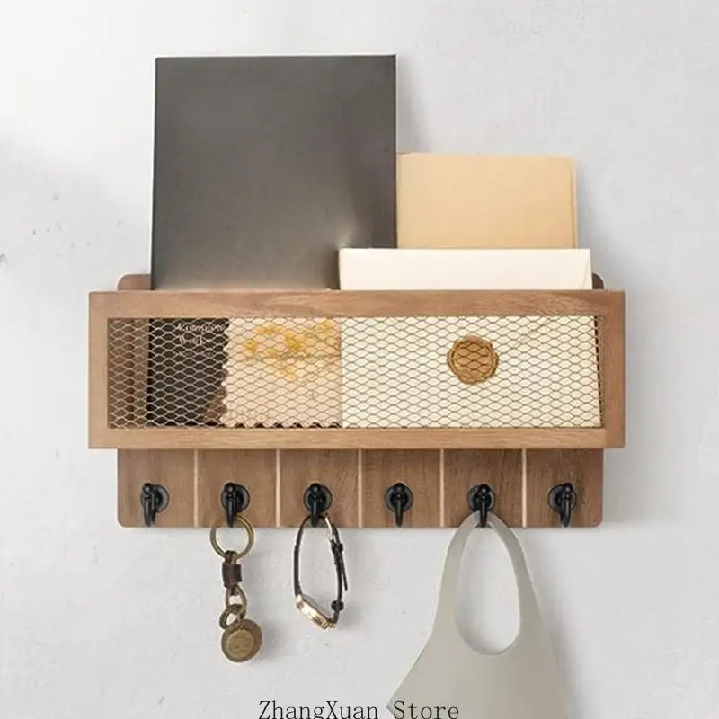 Gift Ready Wooden Wall Mail Shelf For Keys Small Items Home Entry 3XUF – Detail 4