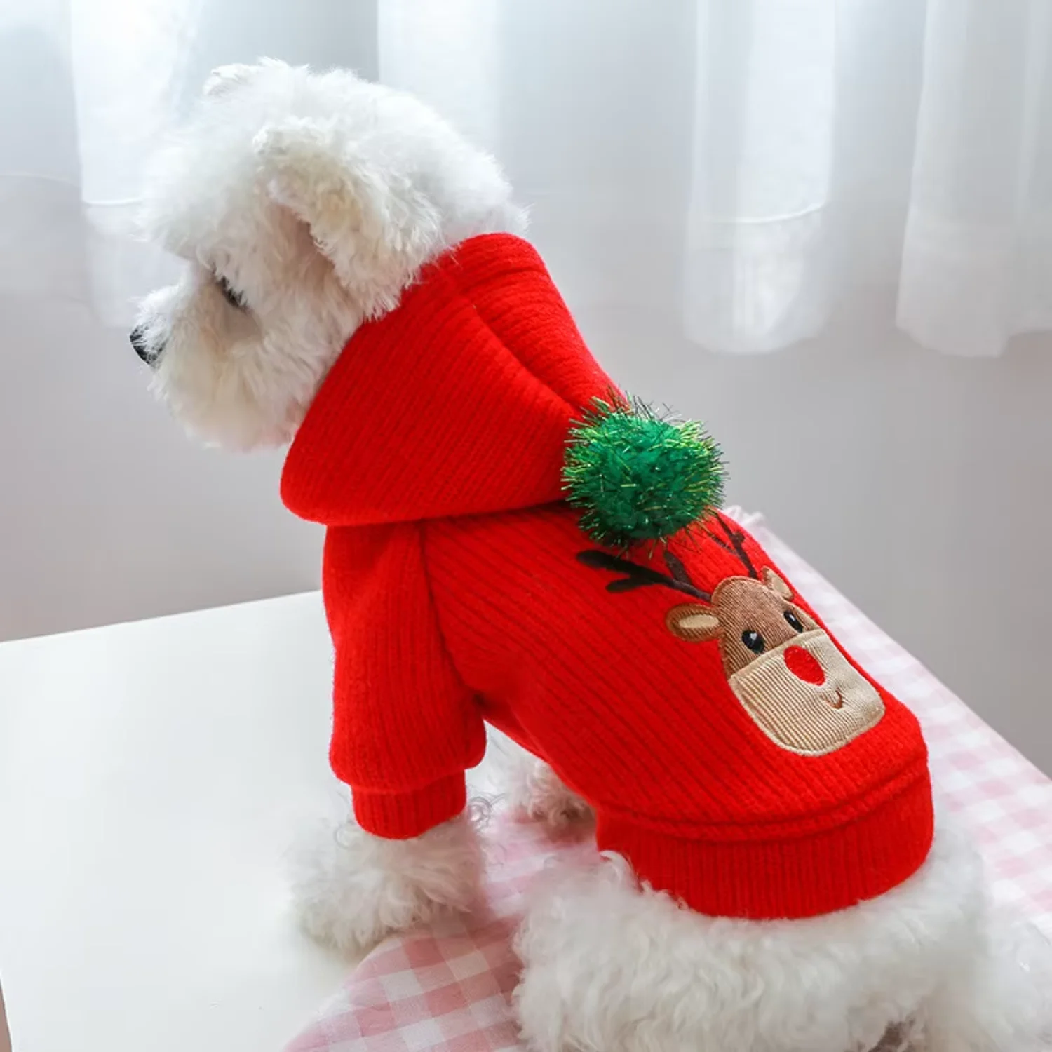 Pet Skirt Dress Warm Winter Christmas  Small Dog Clothes