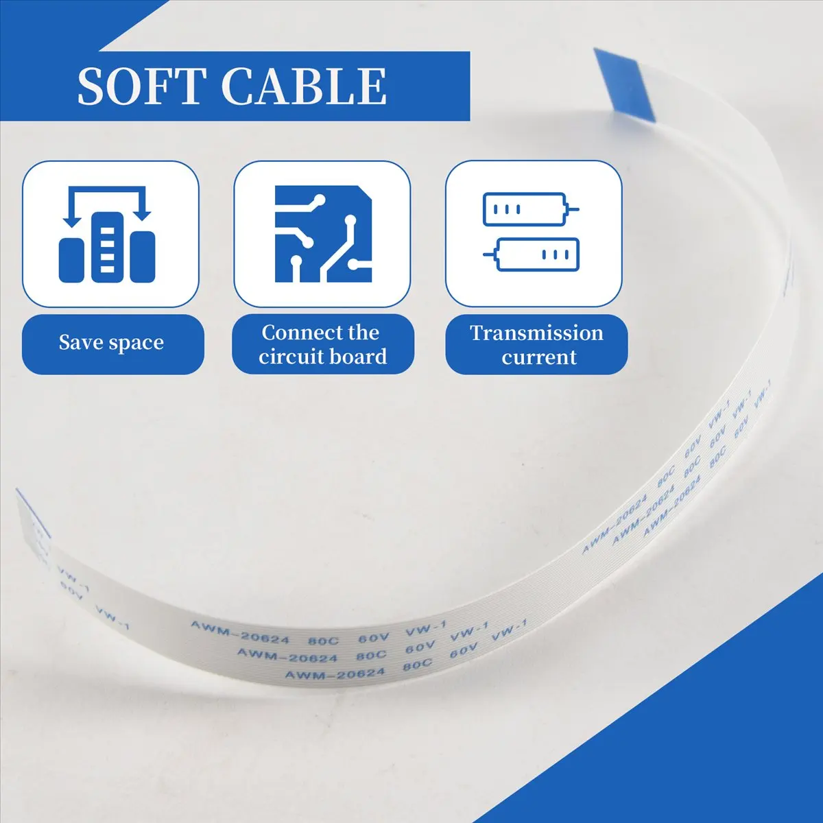 AAAE 3 Pcs 0.5mm Pitch 200mm Length 24 Pin Flexible Flat Cables