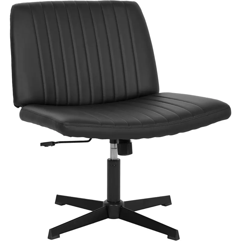 Criss Cross Chair Armless Cross Legged Office Chair Adjustable Swivel Ergonomic Desk Chair No Wheels with Wide Seat Native S