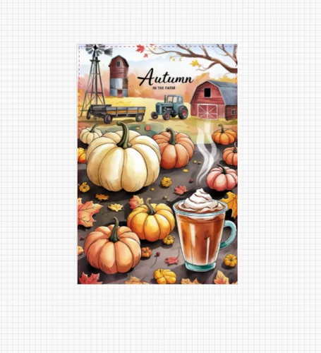 Fall Farm Coffee Pumpkin  Welcome Home Flag Outdoor Decor Autumn 12 x 18 ZZO EEZ