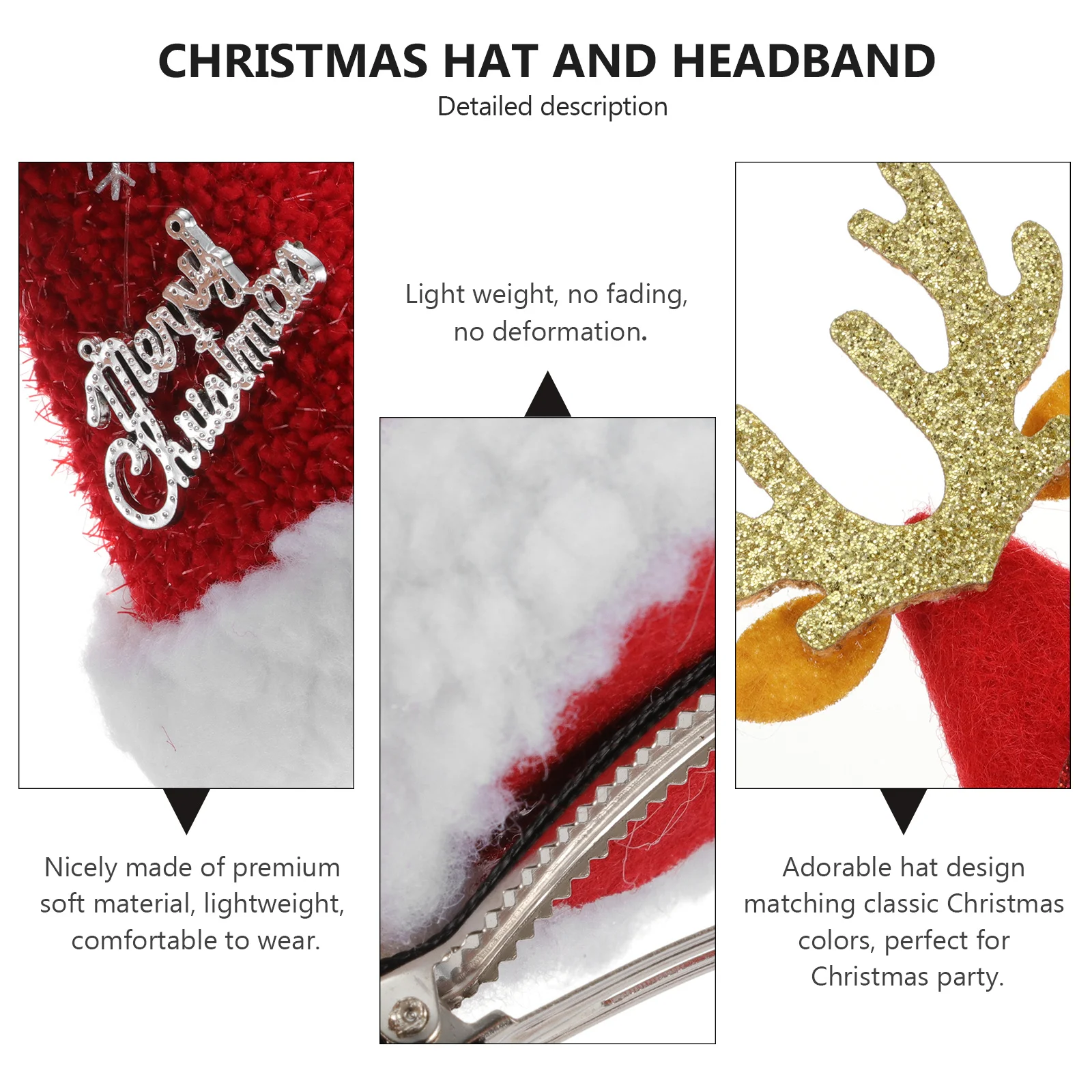 

7Pcs Christmas Hair Clips Barrettes Cute Cartoon Patterns Bright Color Kids Wearable Holiday Party Accessory Xmas