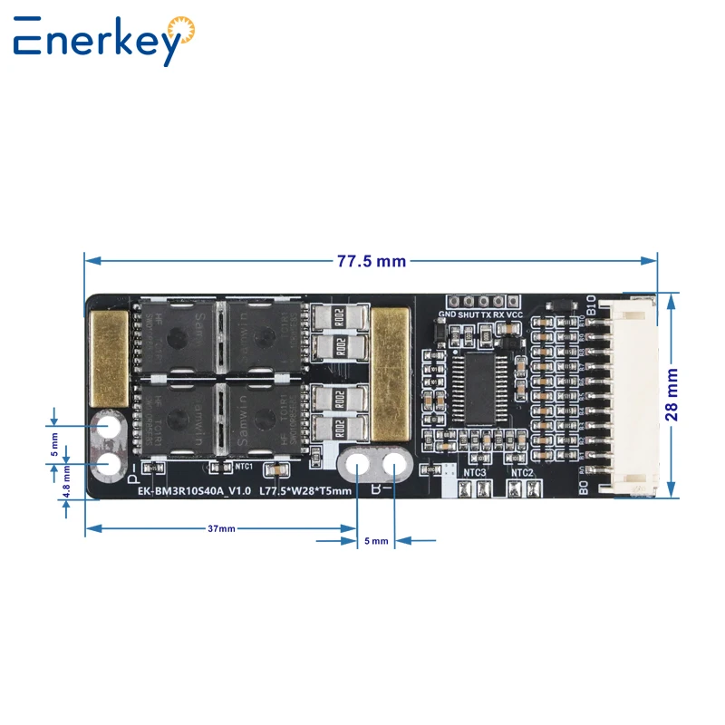 Enerkey BMS 3S 4S 5S 6S 7S 8S 9S 10S 40A Li-Ion LiFePo4 LTO SIB 18650 بطاريات BMS نظام إدارة البطارية للمركبات