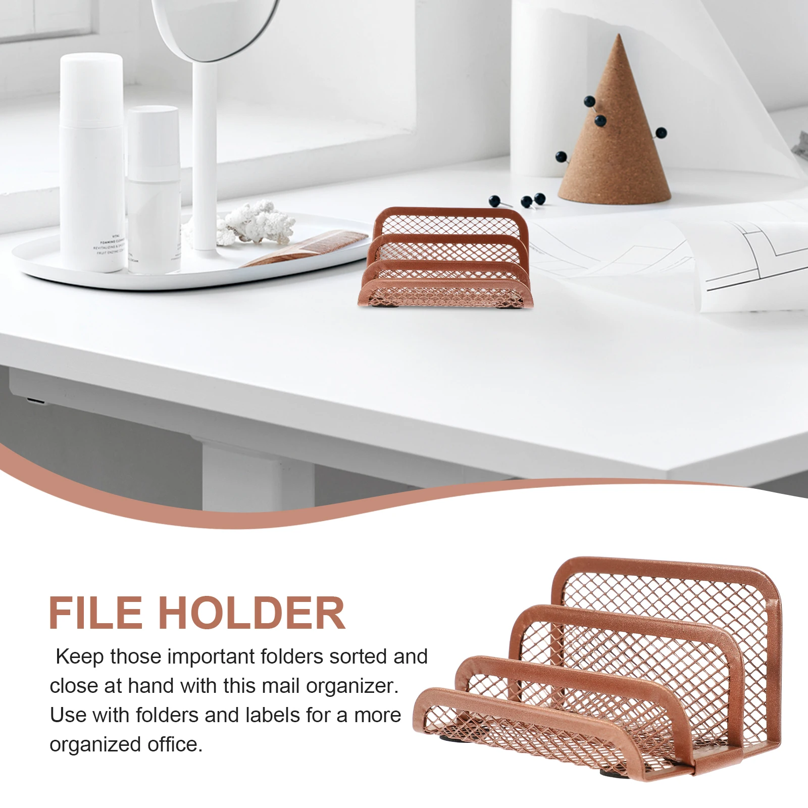 

Metal Information Rack Binder File Holder Decorative Book Magazine Organizer Desktop Office Accessories