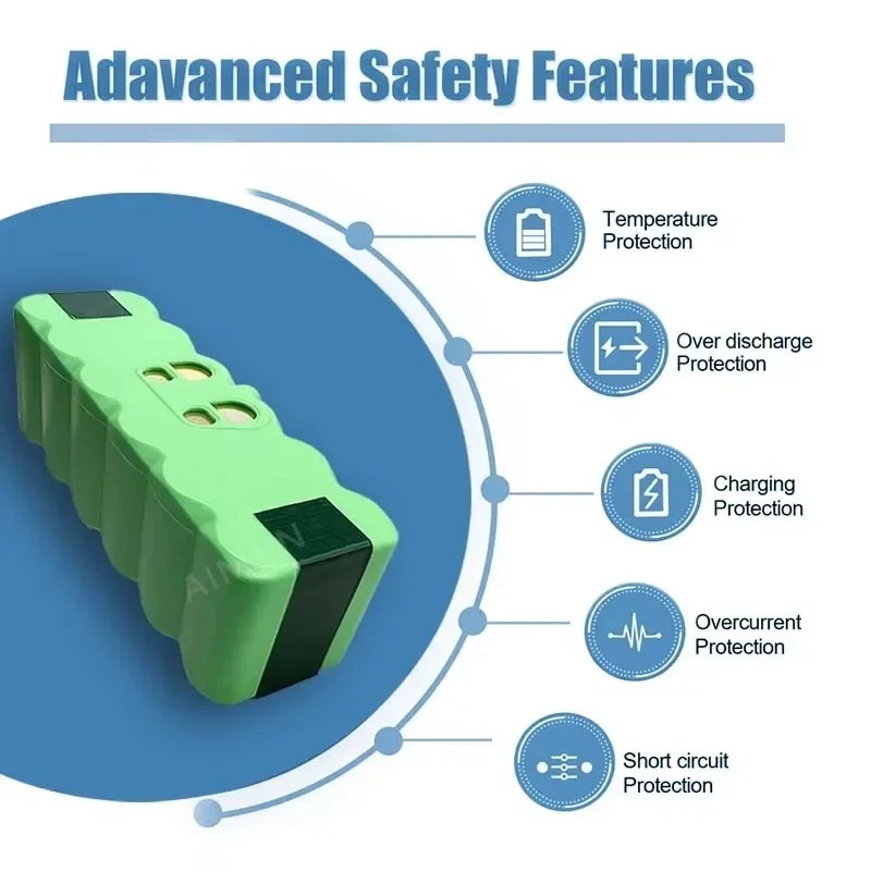 

14.4V For iRobot Roomba 4.8/6.8Ah500Vacuum Cleaner Battery900 985 980 960 785 530 560 650 630 620 650 770 780Rechargeable Batter