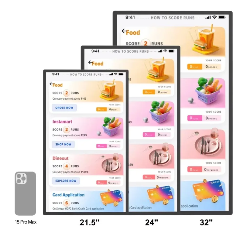 KDS Kitchen Display NFC POS System Digital Menu Management Screen 24 Inch RK3588 4+32GB 1920x1080 LED Animation Restaurant