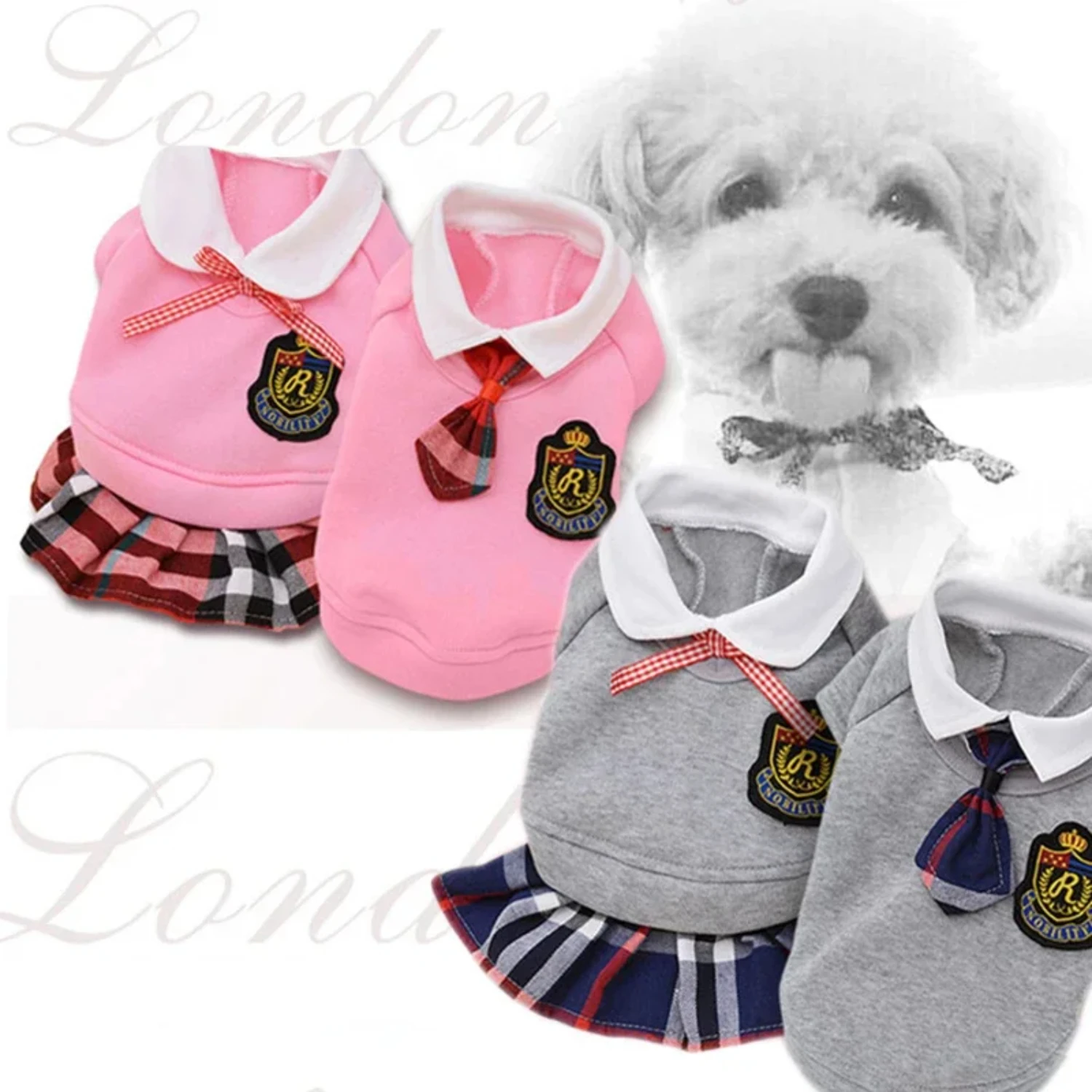 Adorable Couple Dog Clothes Set - Small Medium Pet Uniform Clothing for Chihuahua Puppy - Cute Pet Shirt Costume for Dogs - Ropa