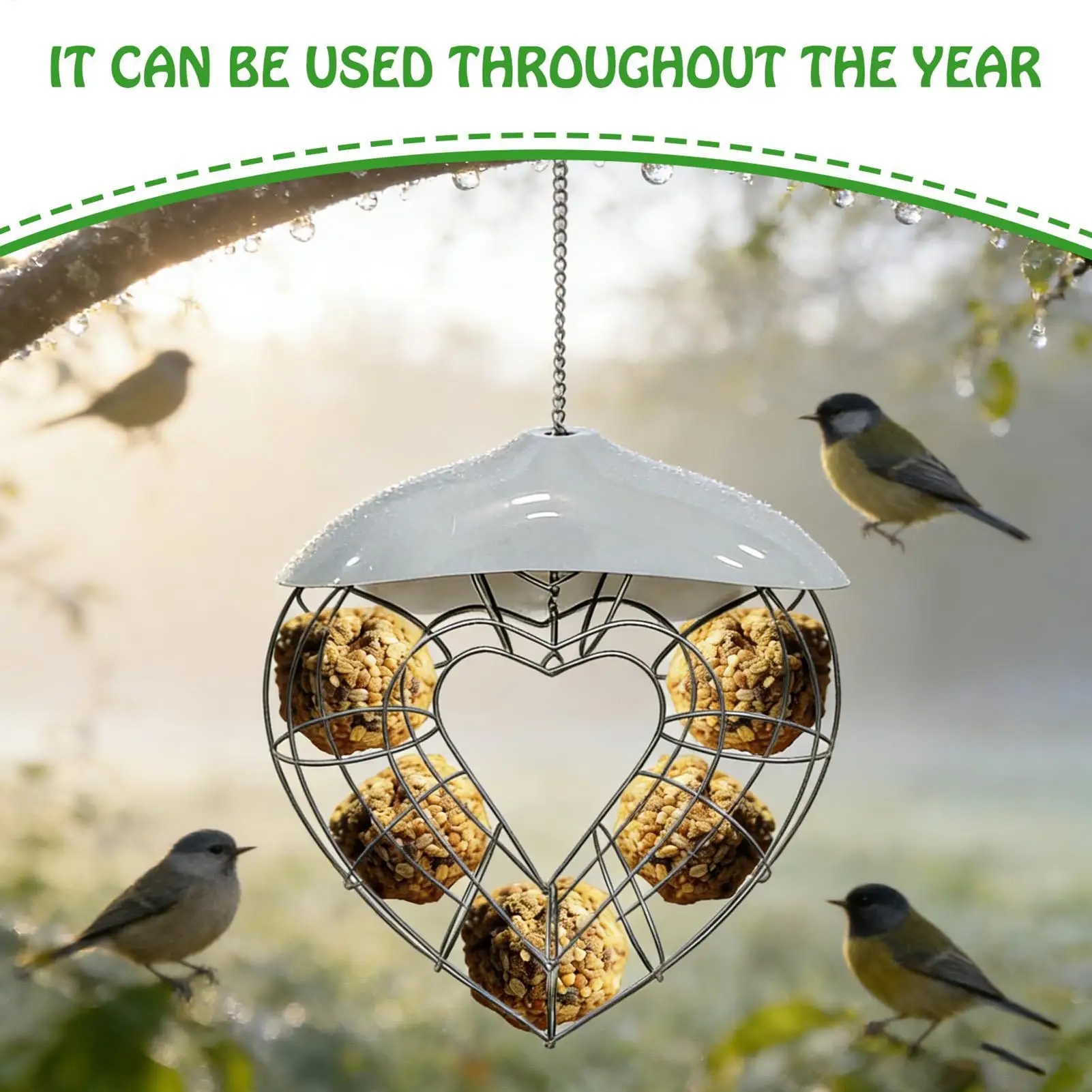 Bird Feeder Hanging Fatball Energy Suet Ball Feeder Outdoor Field Mix Seed Blends Garden Food Dispenser Bird Feeder supplies