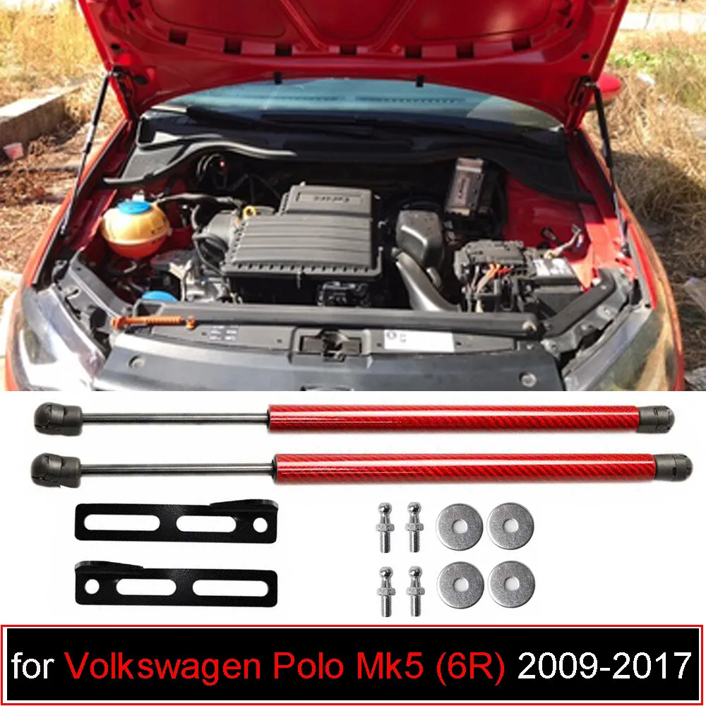 

2PC Hood Damper For 2008-2015 2016 VW Volkswagen Polo 5th 6R 6C 61 Front Bonnet Modify Gas Struts Lift Support Shock Piston Rods