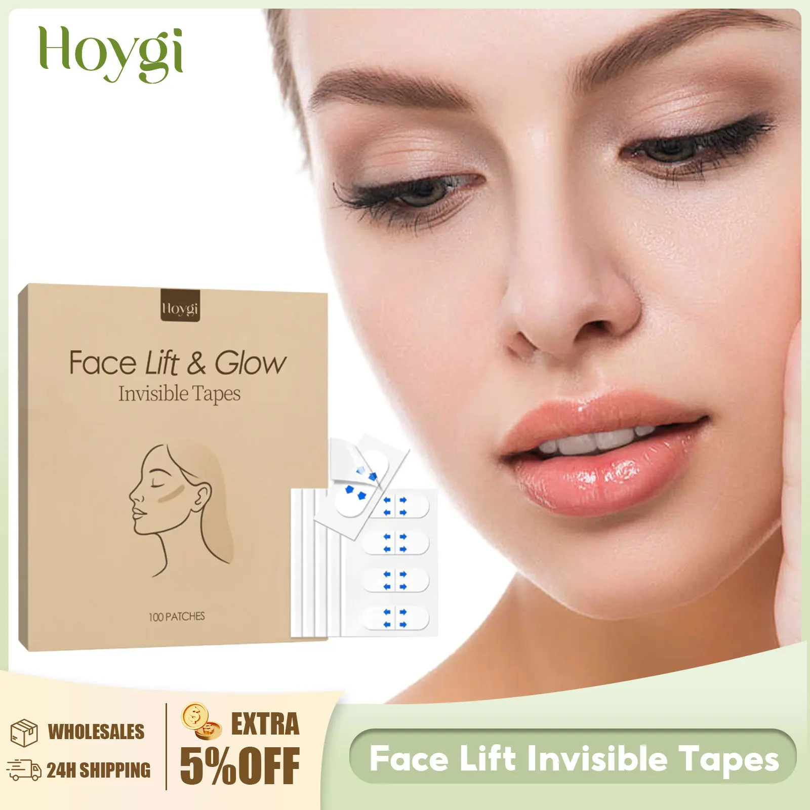 

Face Lift Invisible Patch Sagging Skin Adhesive Tape Lifting Invisible Transparent Thin Face Patche Tighten Chin Lift Tool 100pc