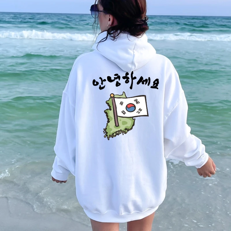

Korean Flag Hooded Sweatshirt Unisex Hoodie Korean Fashion Kpop Gift, Birthday Christmas Present Korea Map Shirt Graphic Hoodie