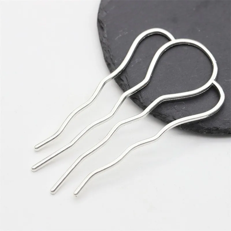 Retro 4 Teeth Comb Silver/Gold Color Hairpin Hair Wear Vintage for Women Girls Ponytail Holder Hair Clip Jewelry Accessories