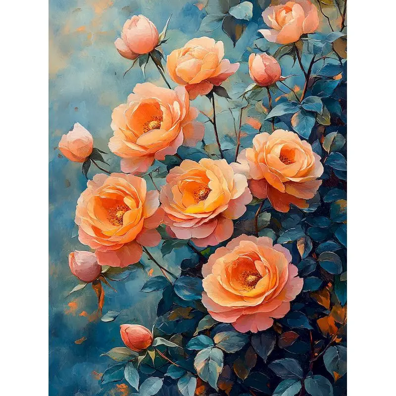 

RUOPOTY Diy The Flowers On The Chair Canvas Painting Kit Art Print With Numbers For Bedroom Restaurant Wall Decor