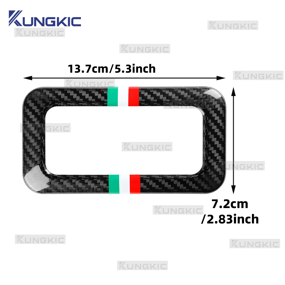 Hard Dry Carbon Fiber For Abarth 595 695 Fiat 500 2007 2008-2020 2021 2022 2023 2024 LHD RHD Reading Lamp Outer Frame Sticker