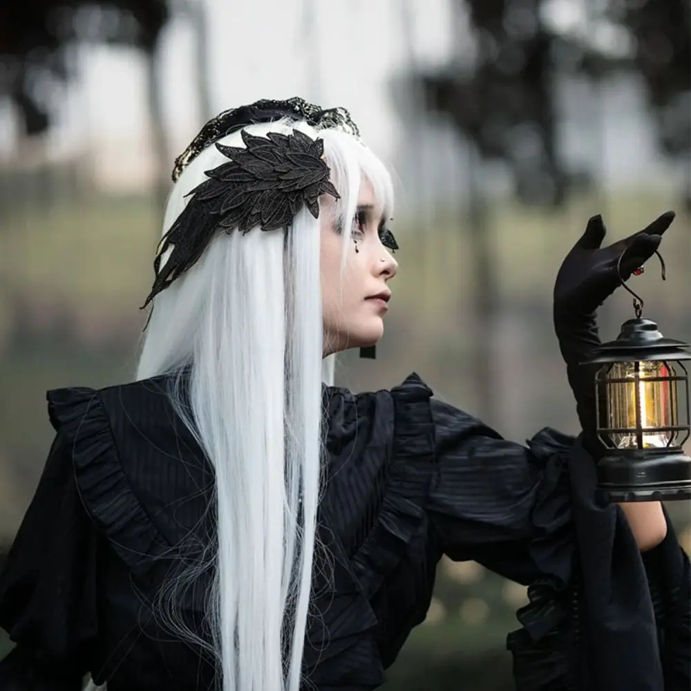 

Cute Fairy Feather Embroidery Edge Clip Sweet Hair Decors Lolita Hair Clip Cosplay Halloween Duckbill Clip Party